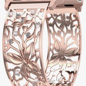 Rose gold watch band.